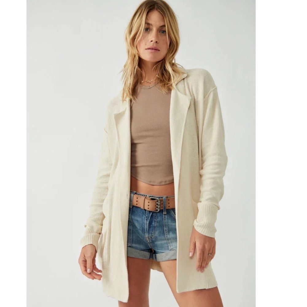 Free People We the free Women's Desert knit Blazer in color Natural Size S